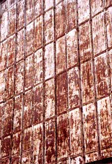 Detail of the rusty panels.