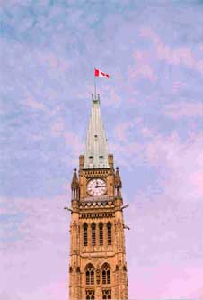 Canada's Parliament Tower. Ottawa was a fishing village before Queen Vic decided it would be a nice place for a capital