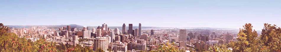 A panorama of the Montreal skyline, taken from Mont Royal park