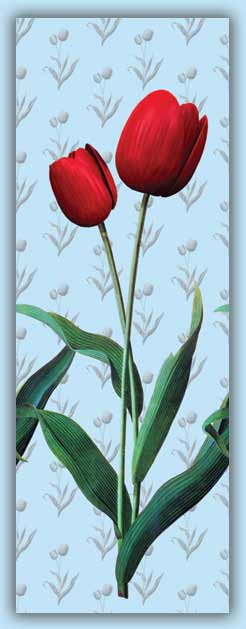 sample strip of bespoke tulip wallpaper
